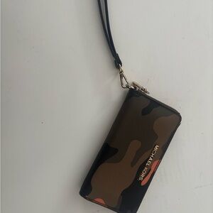 Michael Kors Brown and Black Camouflage Wristlet
